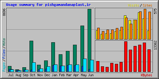 Usage summary for pishgamandanaplast.ir